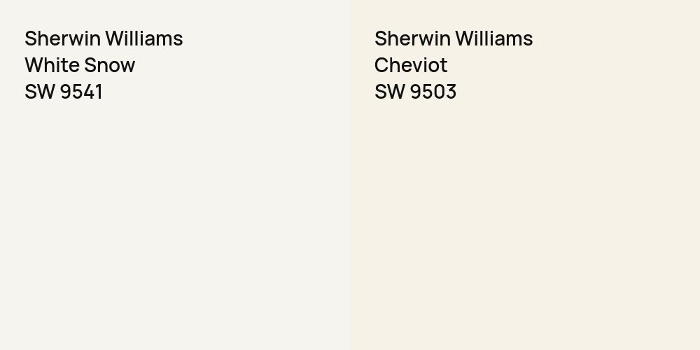 Sherwin Williams White Snow vs. Sherwin Williams Cheviot