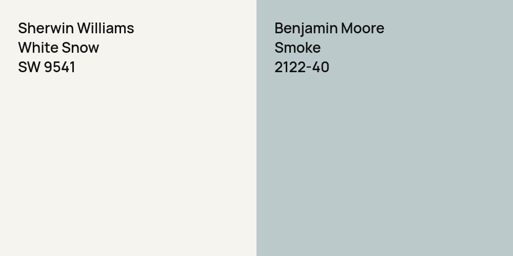 Sherwin Williams White Snow vs. Benjamin Moore Smoke