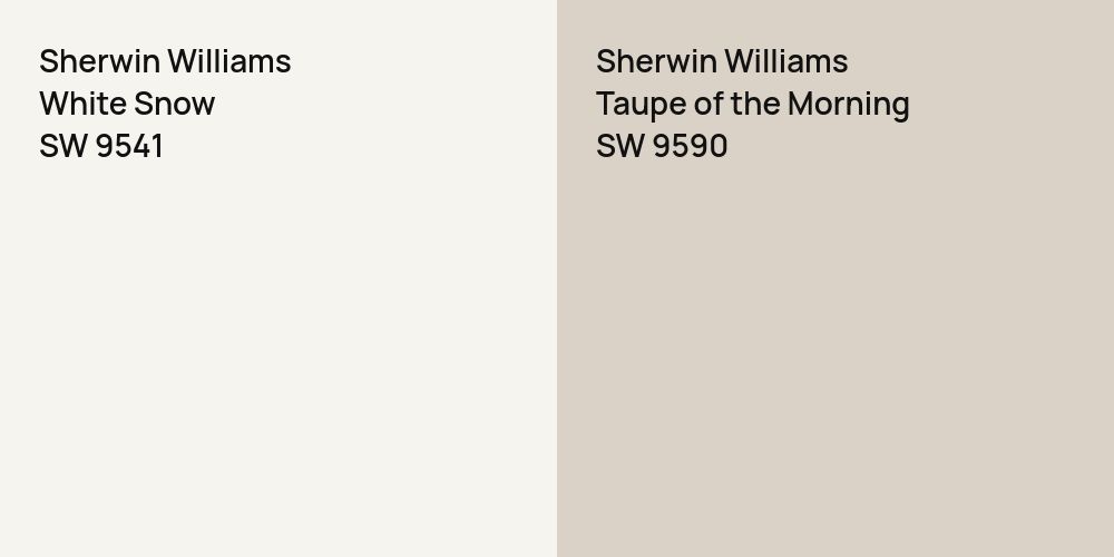 Sherwin Williams White Snow vs. Sherwin Williams Taupe of the Morning