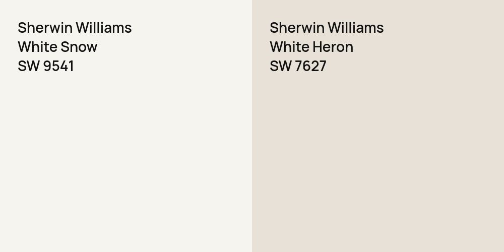 Sherwin Williams White Snow vs. Sherwin Williams White Heron