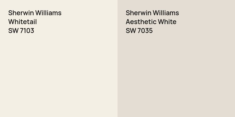 Sherwin Williams Whitetail vs. Sherwin Williams Aesthetic White