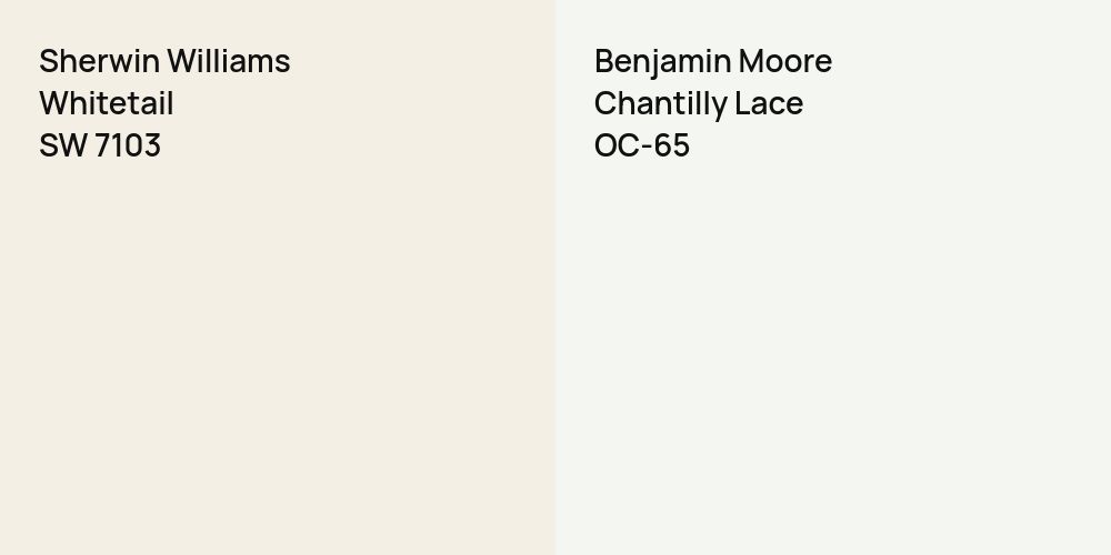 Sherwin Williams Whitetail vs. Benjamin Moore Chantilly Lace