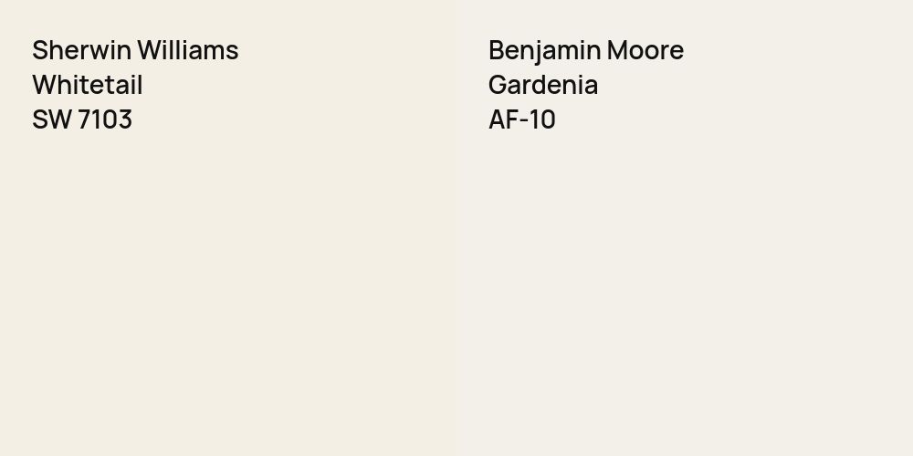 Sherwin Williams Whitetail vs. Benjamin Moore Gardenia