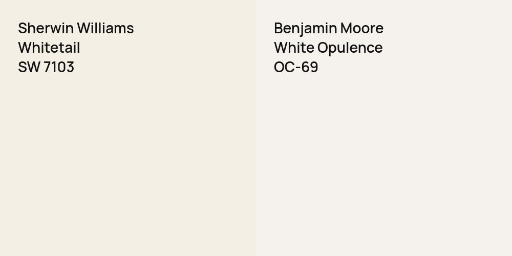 Sherwin Williams Whitetail vs. Benjamin Moore White Opulence