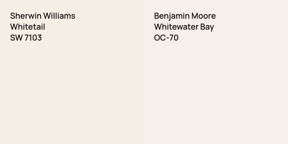 Sherwin Williams Whitetail vs. Benjamin Moore Whitewater Bay