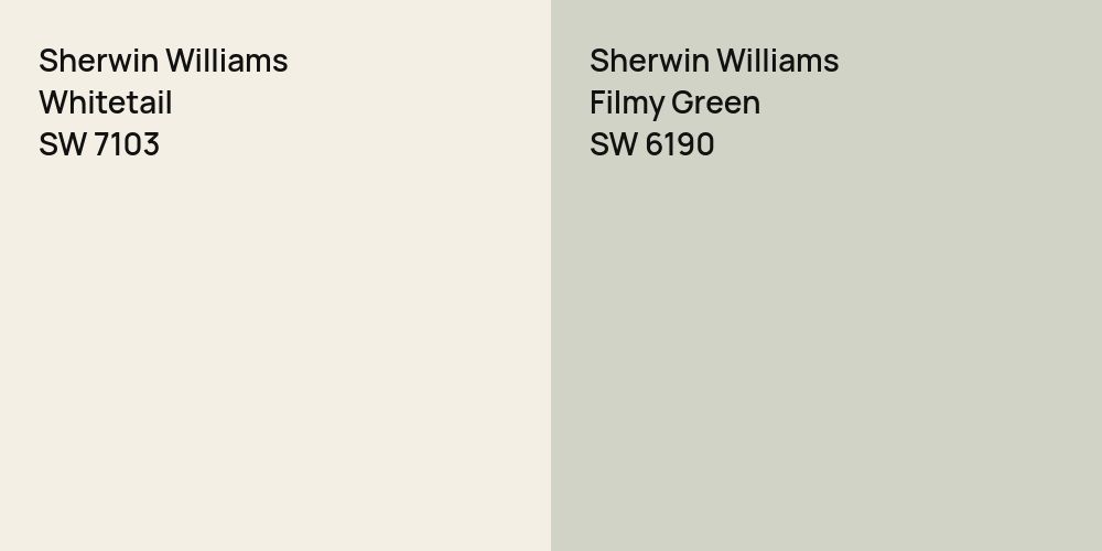 Sherwin Williams Whitetail vs. Sherwin Williams Filmy Green