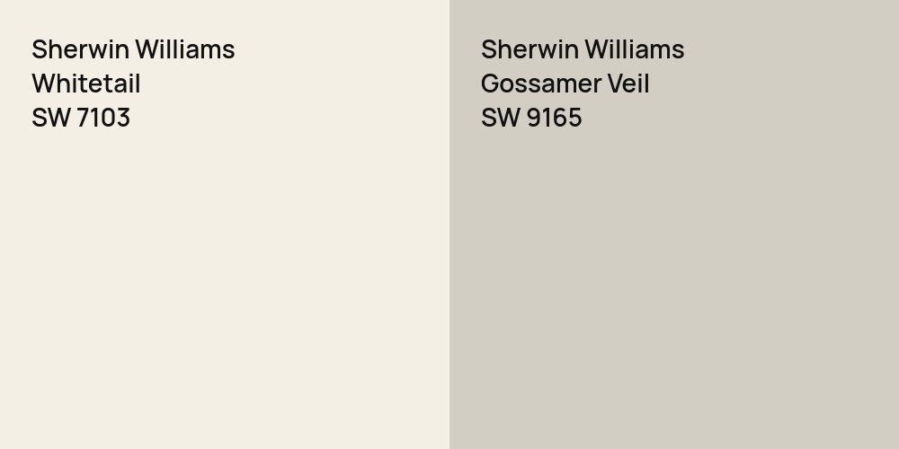 Sherwin Williams Whitetail vs. Sherwin Williams Gossamer Veil