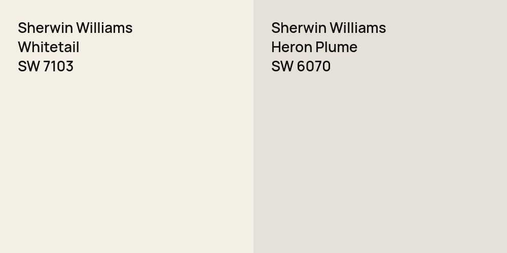 Sherwin Williams Whitetail vs. Sherwin Williams Heron Plume