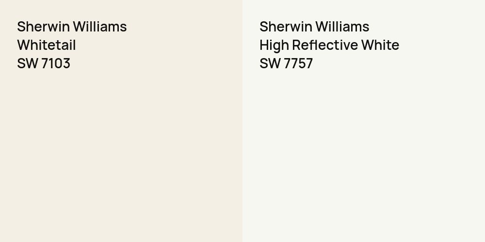 Sherwin Williams Whitetail vs. Sherwin Williams High Reflective White