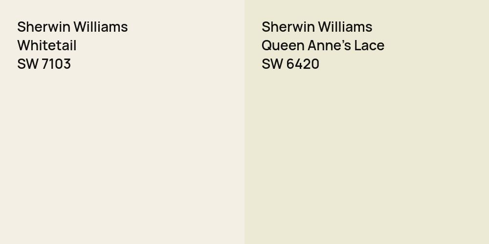 Sherwin Williams Whitetail vs. Sherwin Williams Queen Anne's Lace