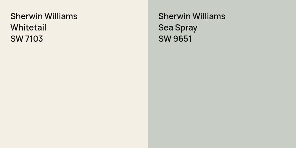 Sherwin Williams Whitetail vs. Sherwin Williams Sea Spray