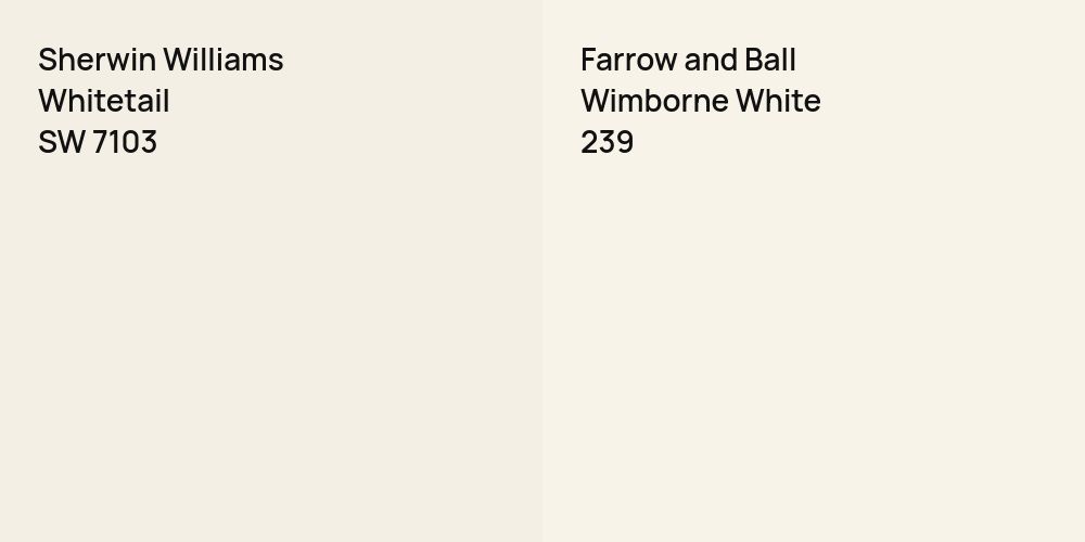 Sherwin Williams Whitetail vs. Farrow and Ball Wimborne White