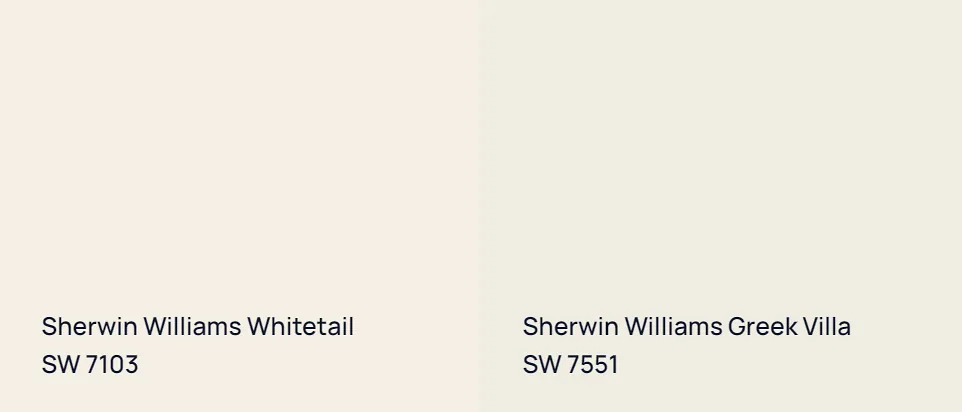 Sherwin Williams Whitetail SW 7103 vs Sherwin Williams Greek Villa SW 7551