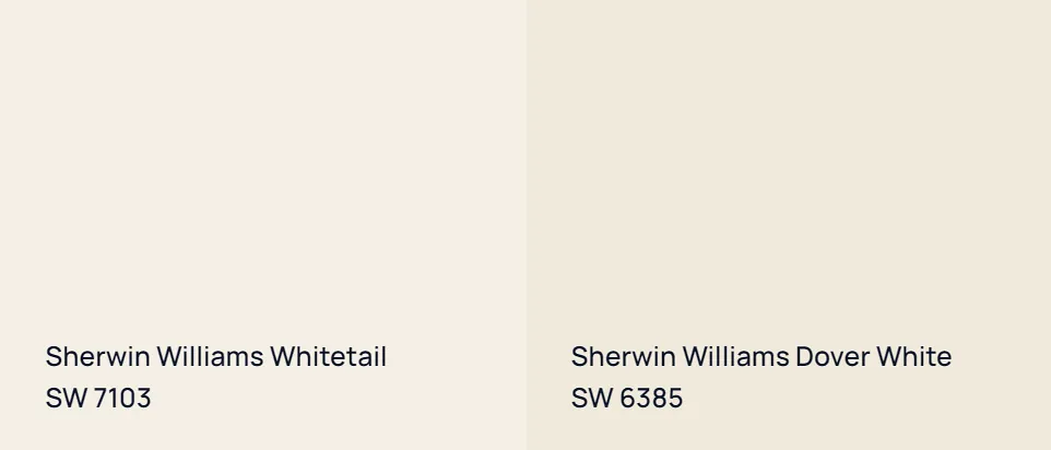 Sherwin Williams Whitetail SW 7103 vs Sherwin Williams Dover White SW 6385
