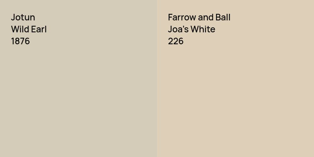 Jotun Wild Earl vs. Farrow and Ball Joa's White