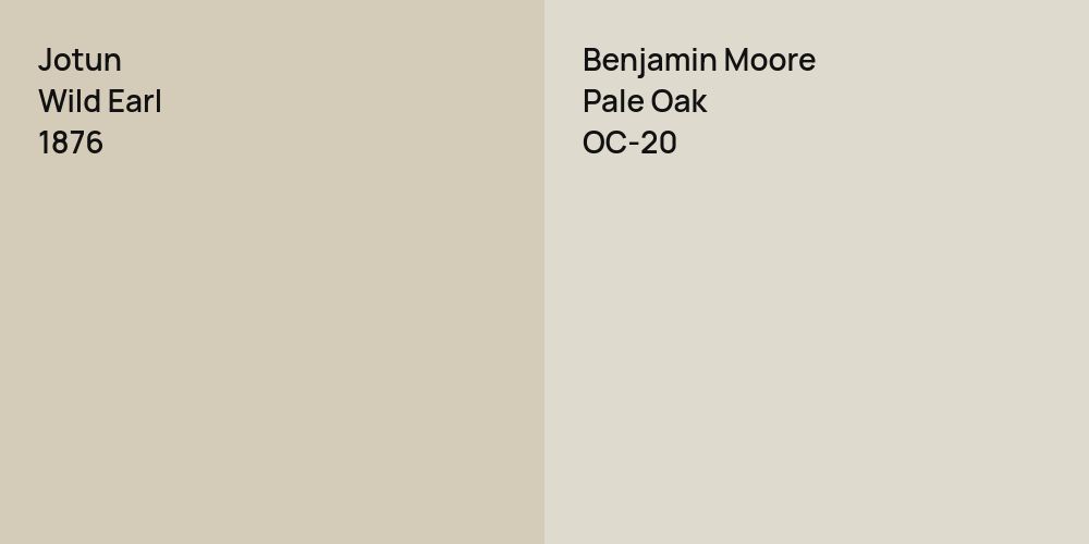 Jotun Wild Earl vs. Benjamin Moore Pale Oak