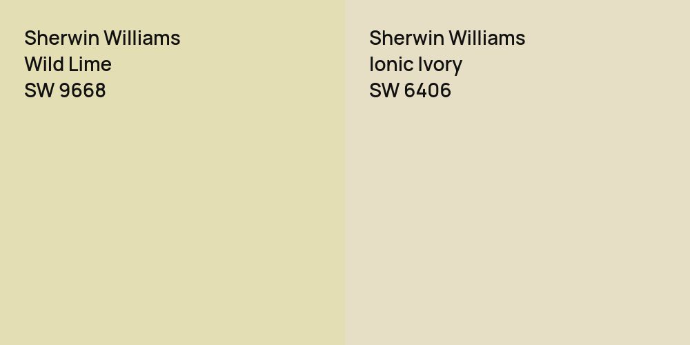 Sherwin Williams Wild Lime vs. Sherwin Williams Ionic Ivory