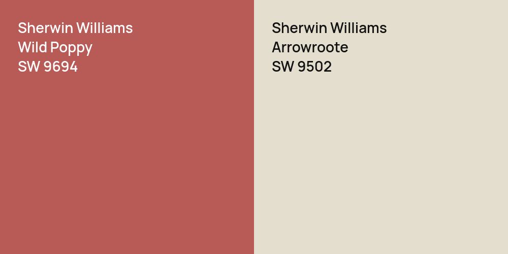 Sherwin Williams Wild Poppy vs. Sherwin Williams Arrowroote