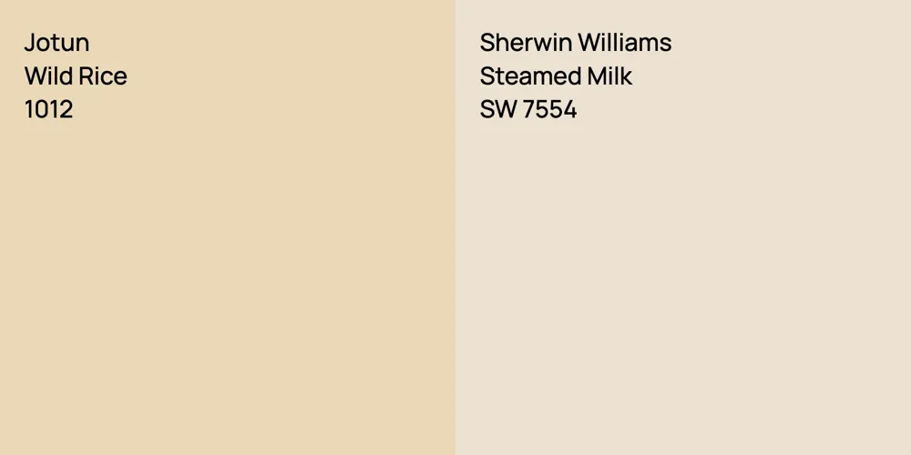 Jotun Wild Rice vs. Sherwin Williams Steamed Milk