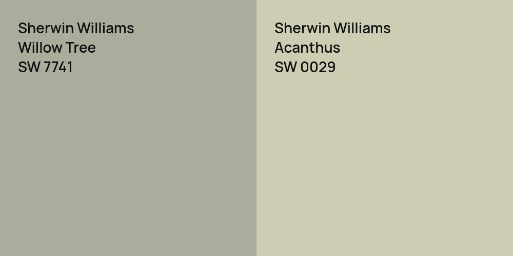 Sherwin Williams Willow Tree vs. Sherwin Williams Acanthus