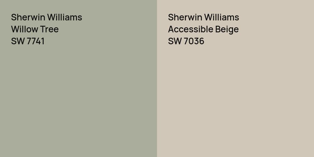 Sherwin Williams Willow Tree vs. Sherwin Williams Accessible Beige