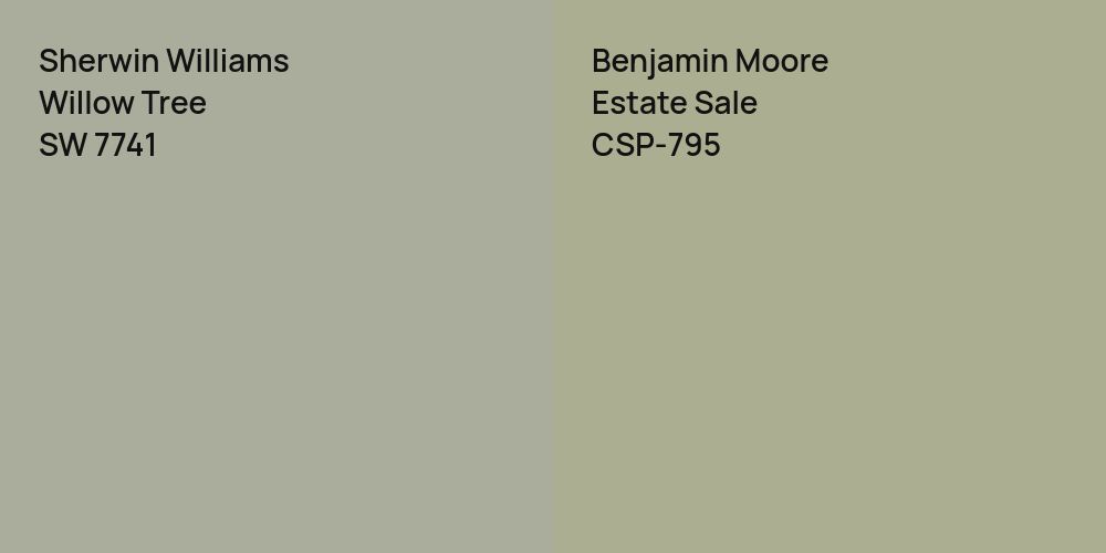 Sherwin Williams Willow Tree vs. Benjamin Moore Estate Sale