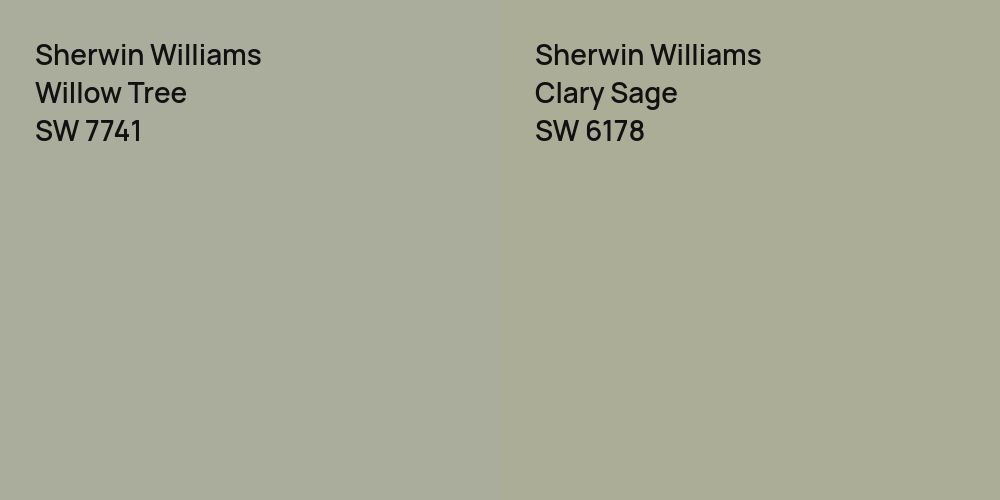 Sherwin Williams Willow Tree vs. Sherwin Williams Clary Sage