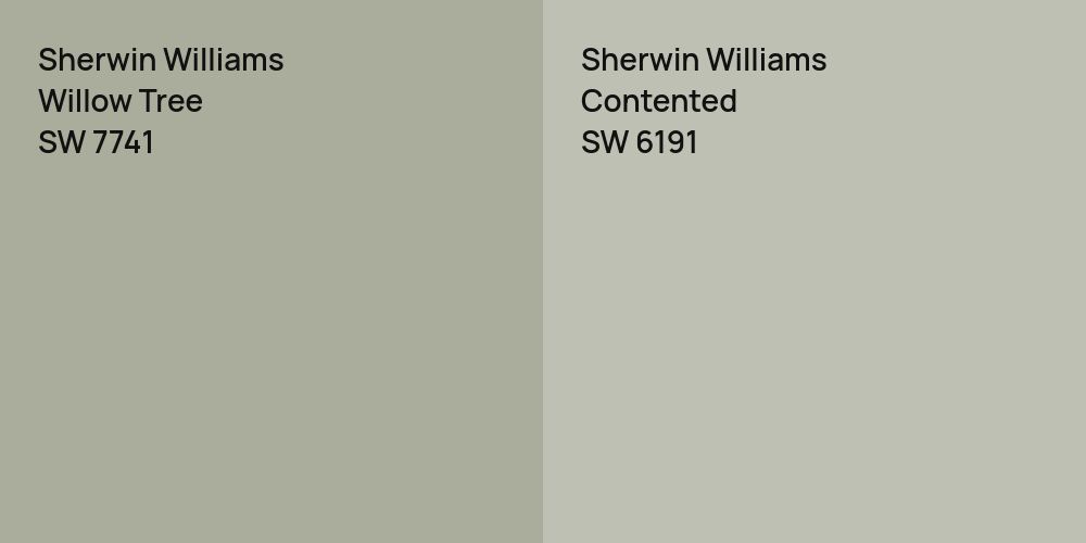 Sherwin Williams Willow Tree vs. Sherwin Williams Contented