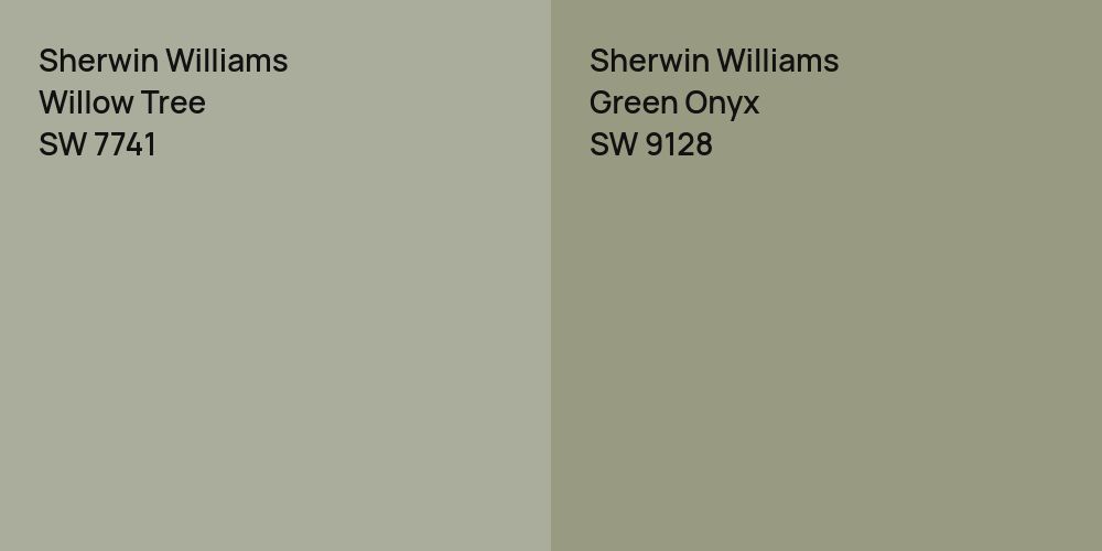 Sherwin Williams Willow Tree vs. Sherwin Williams Green Onyx