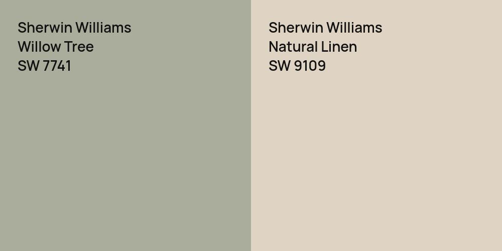 Sherwin Williams Willow Tree vs. Sherwin Williams Natural Linen