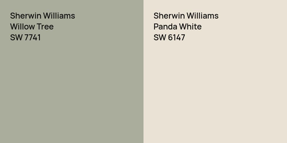 Sherwin Williams Willow Tree vs. Sherwin Williams Panda White