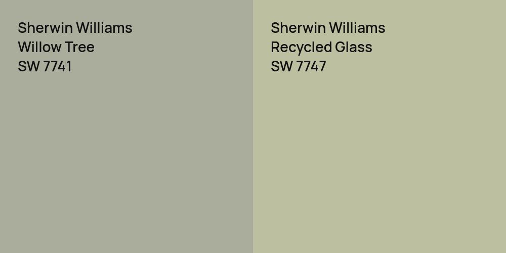 Sherwin Williams Willow Tree vs. Sherwin Williams Recycled Glass