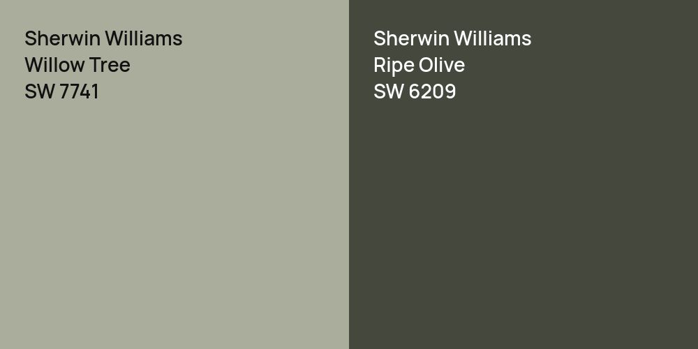 Sherwin Williams Willow Tree vs. Sherwin Williams Ripe Olive