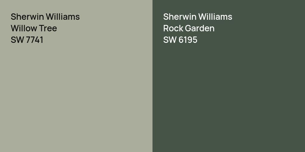 Sherwin Williams Willow Tree vs. Sherwin Williams Rock Garden