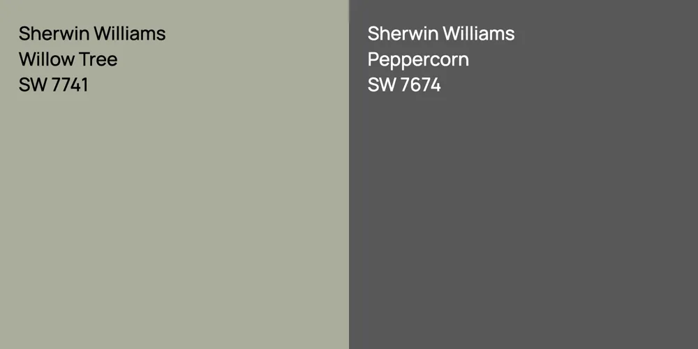 Sherwin Williams Willow Tree vs. Sherwin Williams Peppercorn