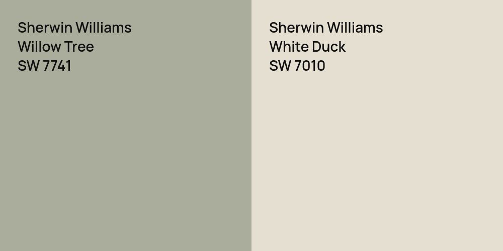 Sherwin Williams Willow Tree vs. Sherwin Williams White Duck