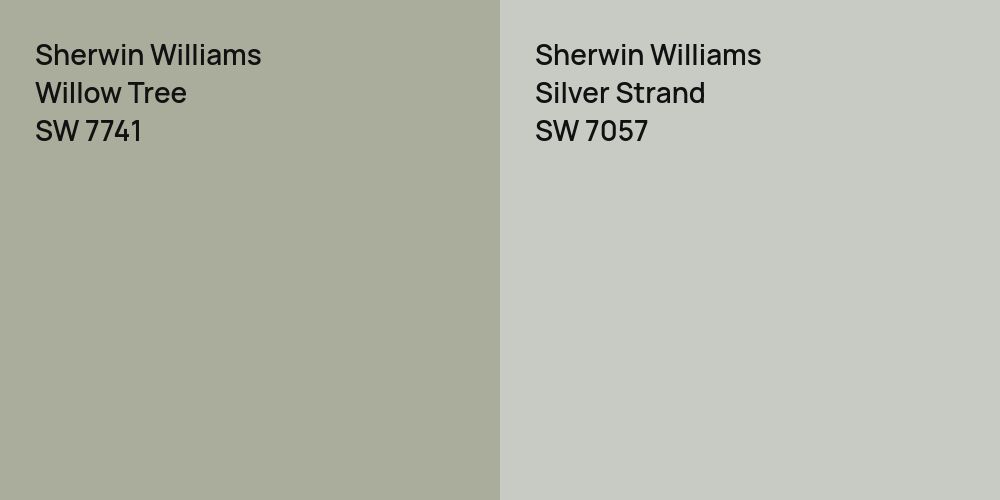 Sherwin Williams Willow Tree vs. Sherwin Williams Silver Strand