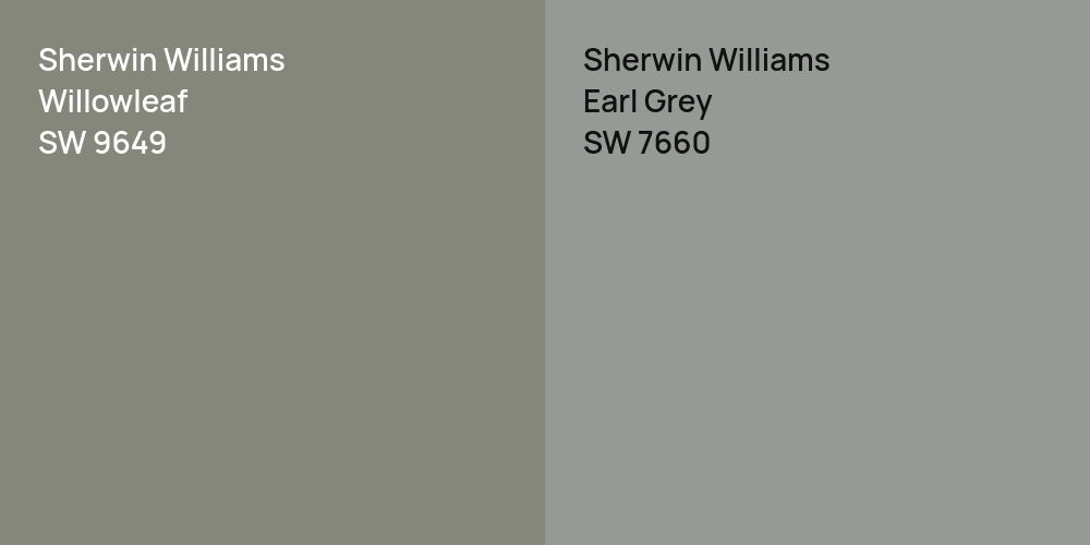 Sherwin Williams Willowleaf vs. Sherwin Williams Earl Grey