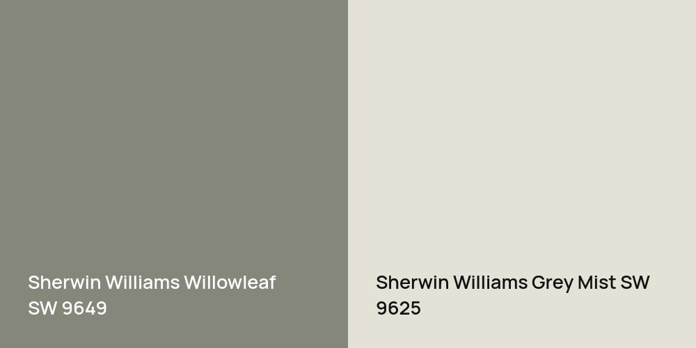 Sherwin Williams Willowleaf vs. Sherwin Williams Grey Mist