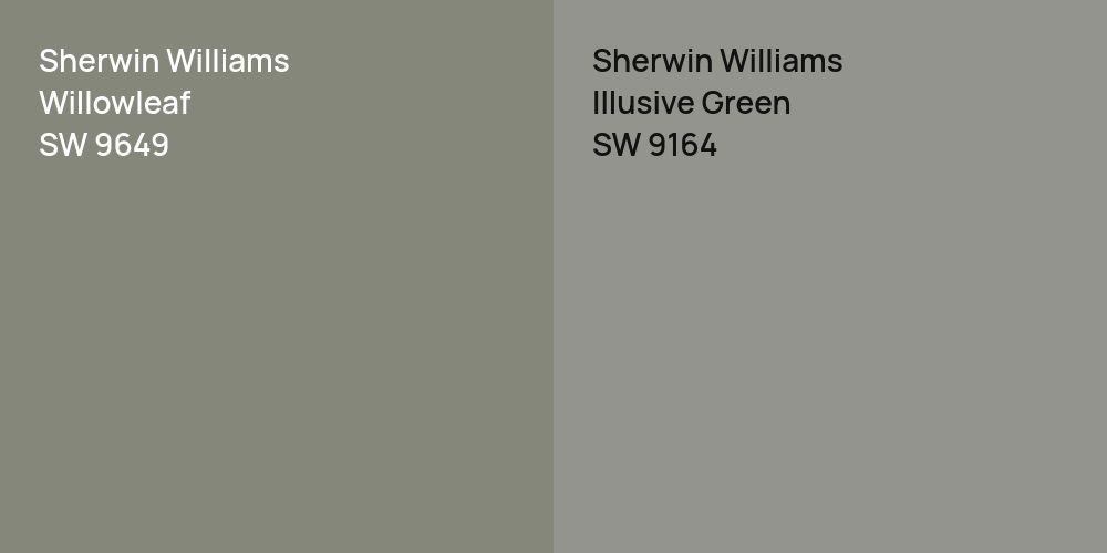 Sherwin Williams Willowleaf vs. Sherwin Williams Illusive Green