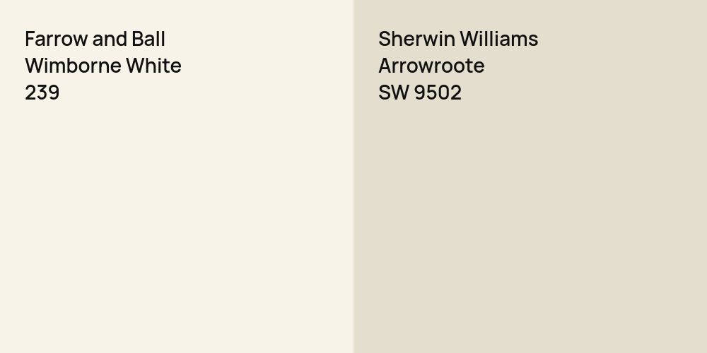 Farrow and Ball Wimborne White vs. Sherwin Williams Arrowroote