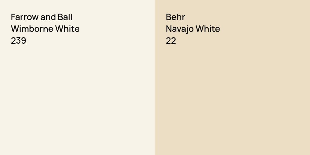 Farrow and Ball Wimborne White vs. Behr Navajo White