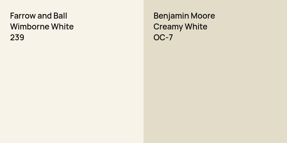 Farrow and Ball Wimborne White vs. Benjamin Moore Creamy White