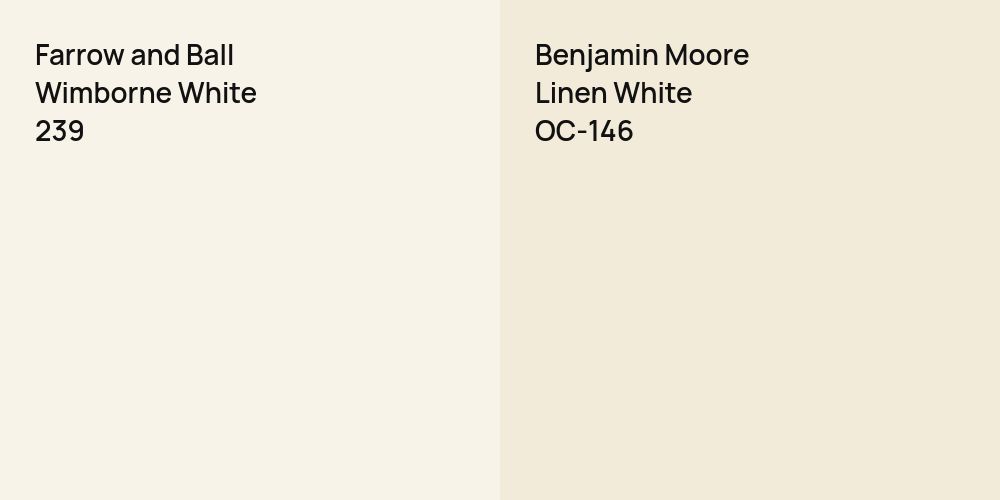 Farrow and Ball Wimborne White vs. Benjamin Moore Linen White