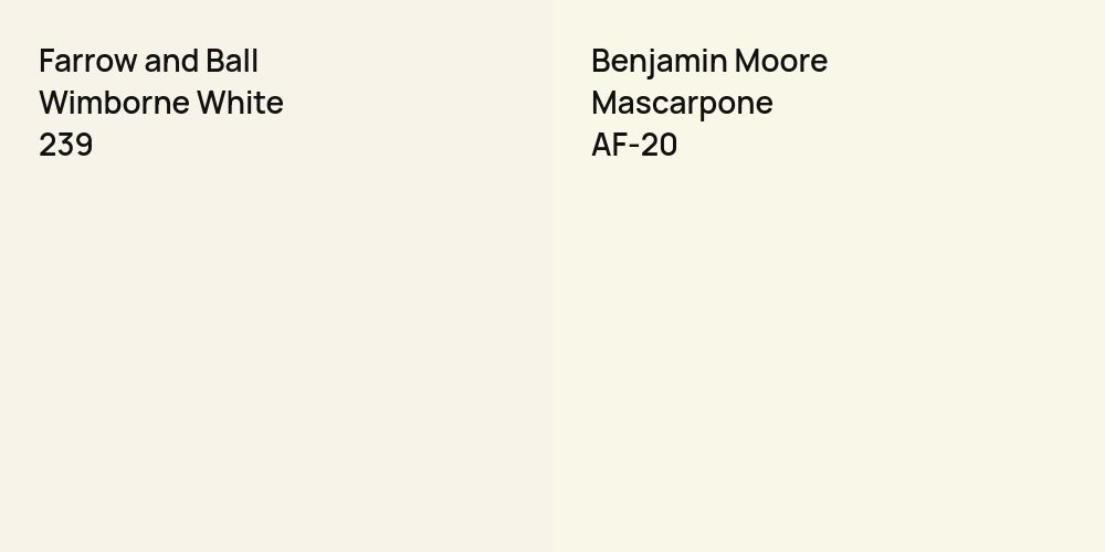 Farrow and Ball Wimborne White vs. Benjamin Moore Mascarpone