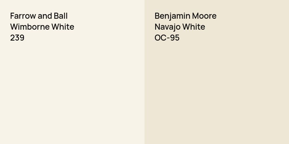 Farrow and Ball Wimborne White vs. Benjamin Moore Navajo White