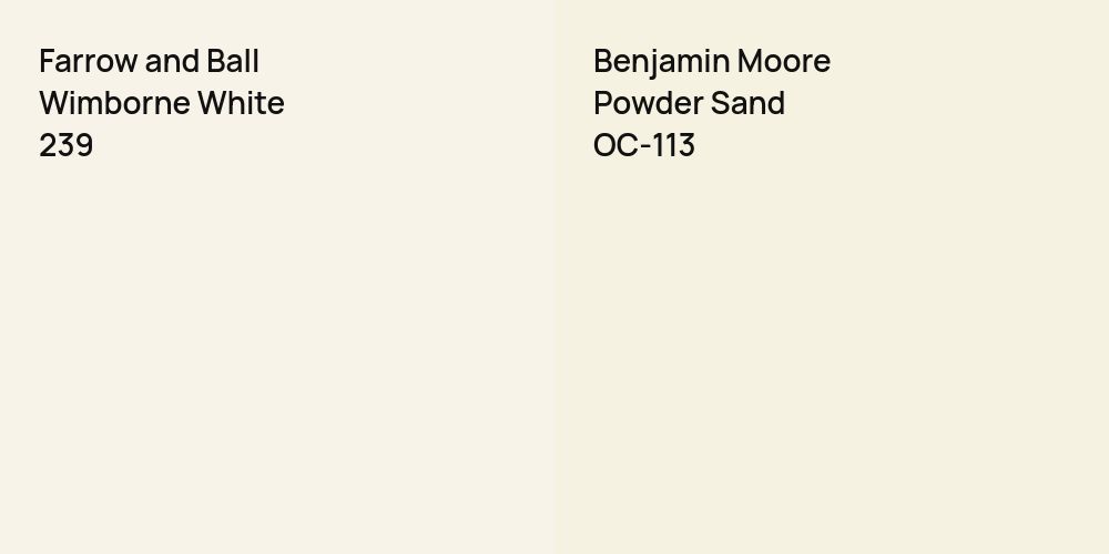 Farrow and Ball Wimborne White vs. Benjamin Moore Powder Sand