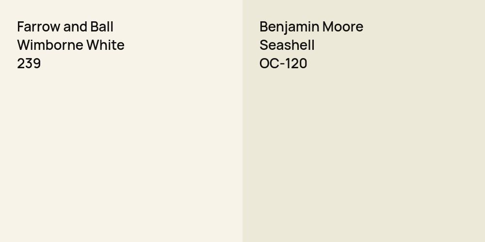 Farrow and Ball Wimborne White vs. Benjamin Moore Seashell