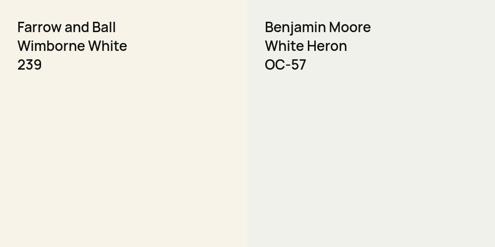 Farrow and Ball Wimborne White vs. Benjamin Moore White Heron