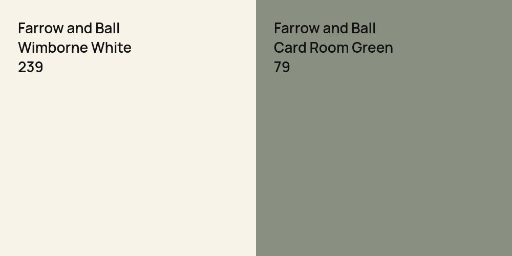 Farrow and Ball Wimborne White vs. Farrow and Ball Card Room Green